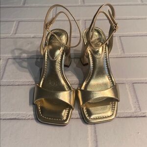 ASOS Gold Block Heel Sandals